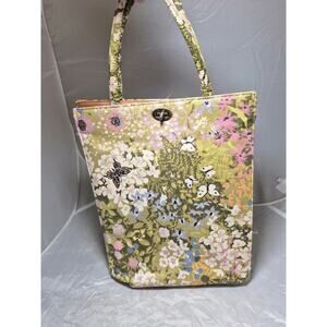 💥 Rare Vintage Margaret Smith Handbag Floral Ladies Butterflies Gardiner Maine